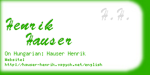 henrik hauser business card